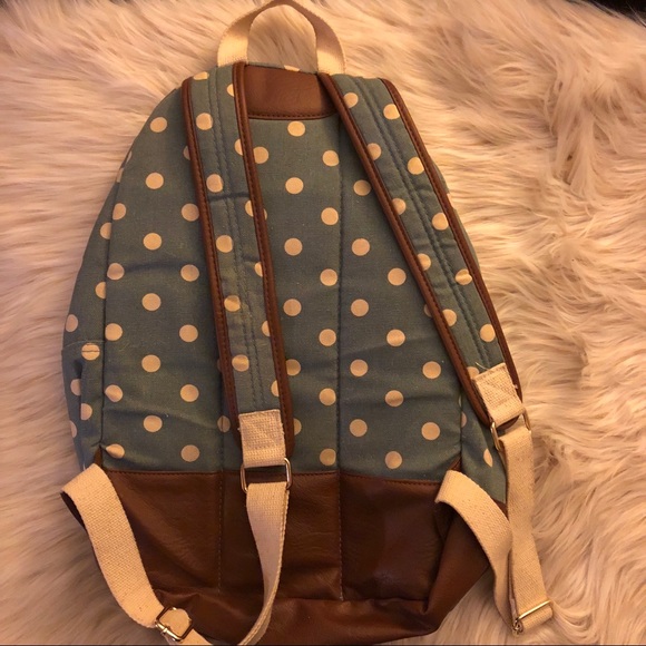 Vintage style Candies Polka Dot Canvas Backpack - Cute and Stylish Everyday Bag - Picture 3 of 6